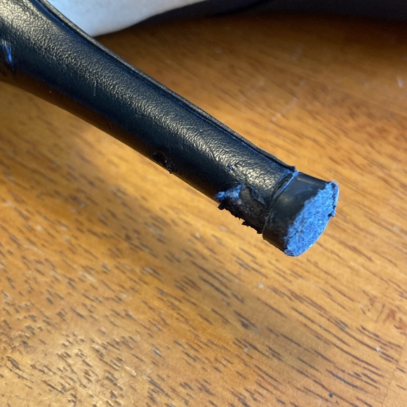 Banana Republic Womens Size 7.5 Black Leather Heeled Booties Gold Side Zipper - Picture 9 of 15